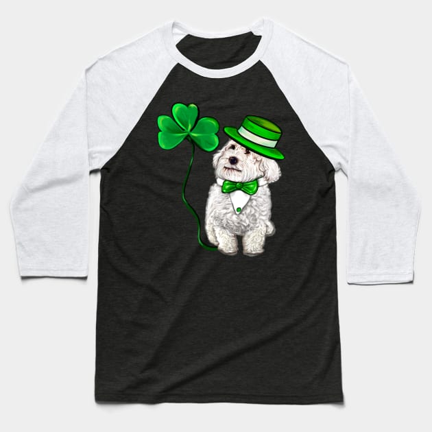 Top 10 best Irish Gifts Sailor Cavapoo cute funny dog in tuxedo hat Clover Shamrock Green three leaf Shamrock Clover Baseball T-Shirt by Artonmytee